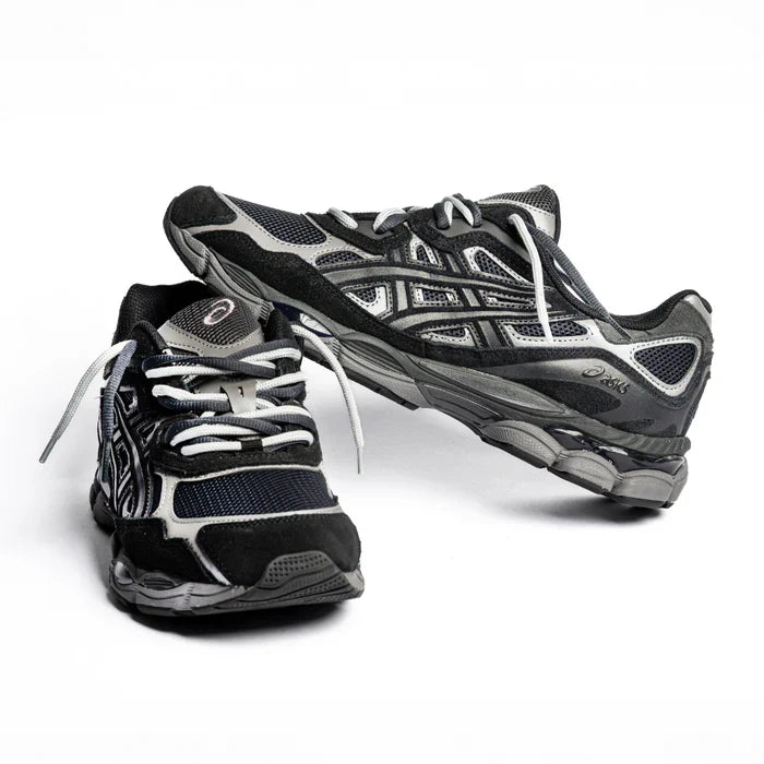 ASICS GEL-NYC GRAPHITE GREY BLACK DOUBLE LACES